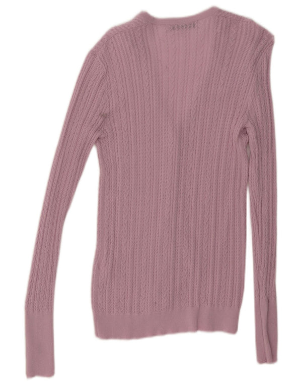 Maglione cardigan da donna Zara UK 14 Viscosa rosa medio