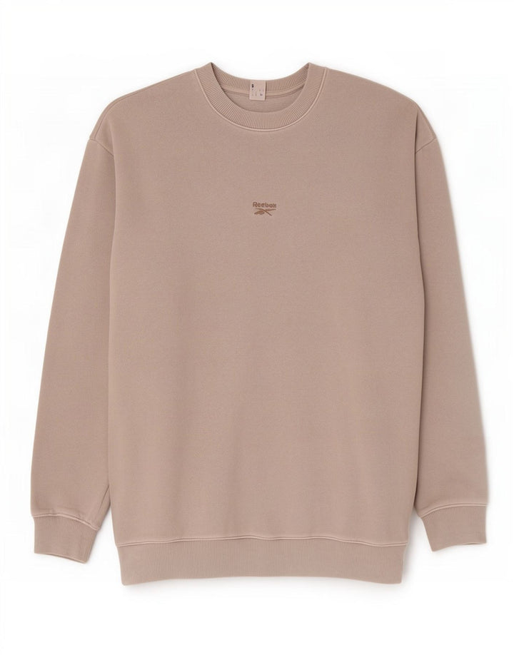 Felpa Reebok da uomo vestibilità ampia, maglione piccolo, cotone grigio