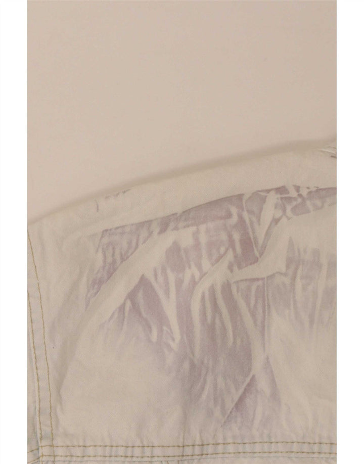 Giacca in denim oversize corta da donna Kenny S UK 10 piccola in cotone bianco
