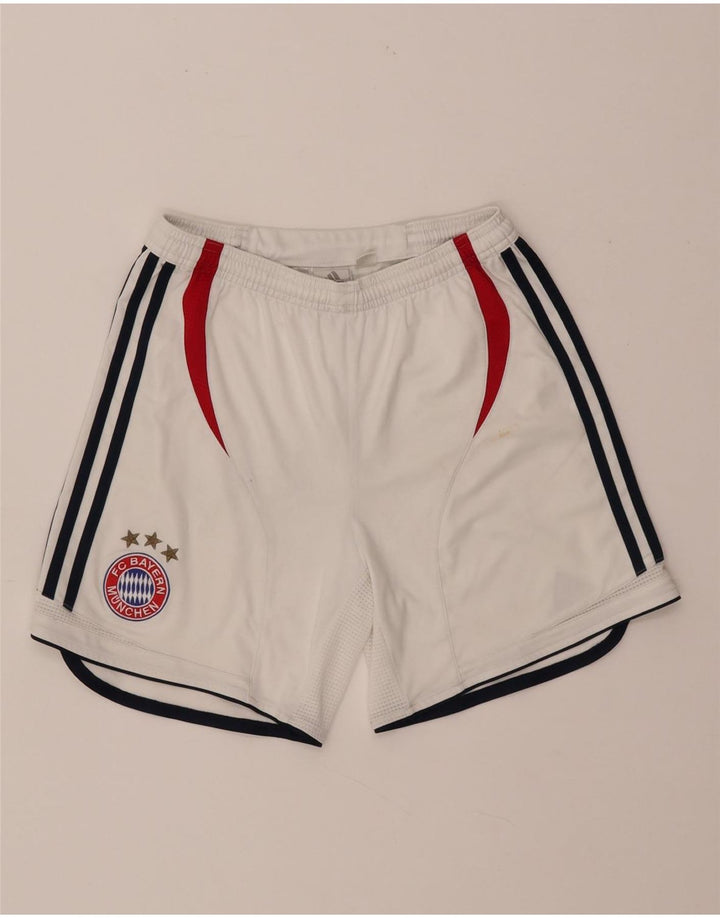 Pantaloncini sportivi Adidas da ragazzo FC Bayern Munchen 13-14 anni in poliestere bianco