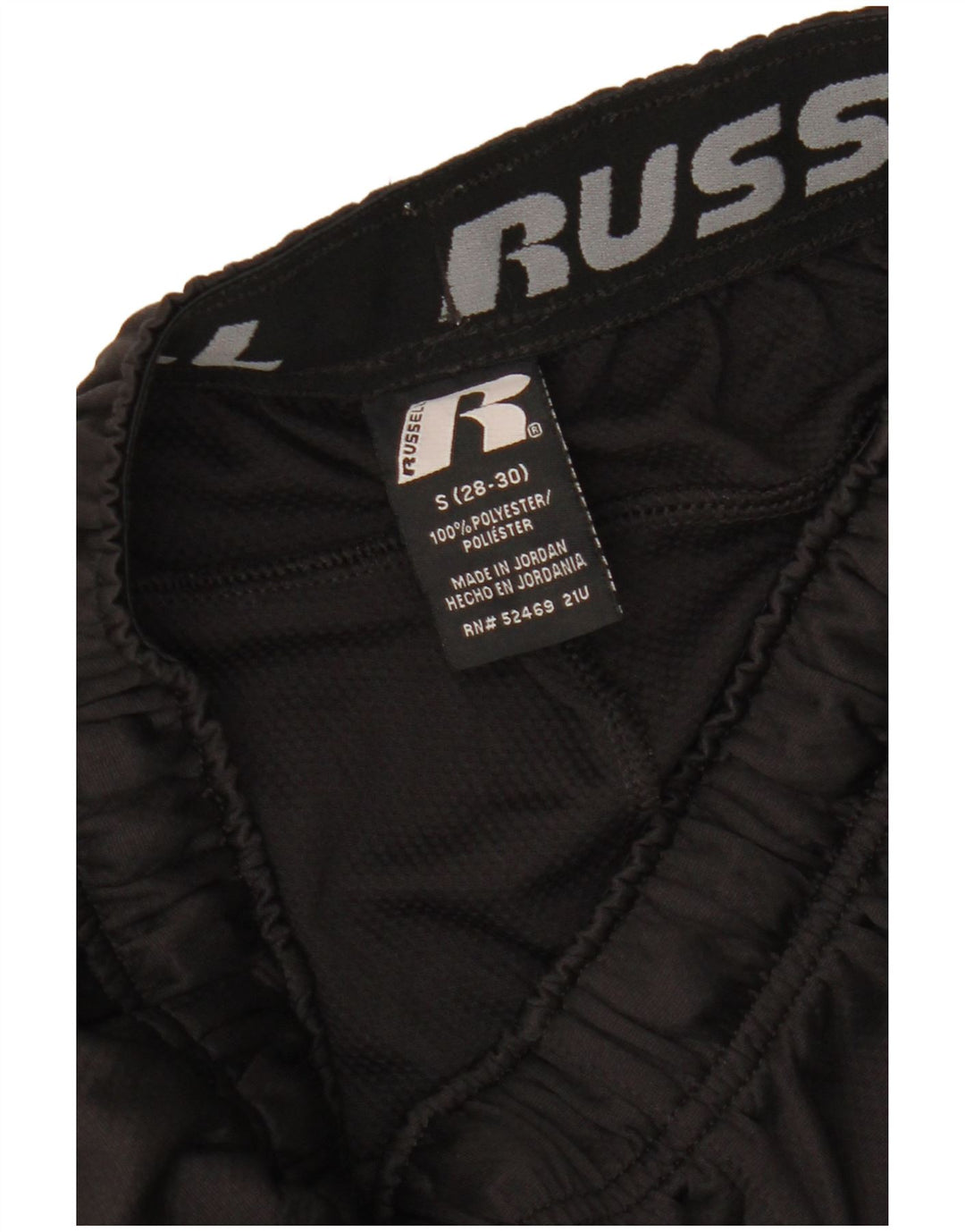 RUSSELL ATHLETIC Pantaloncini sportivi Dri-Power da uomo piccoli in poliestere nero