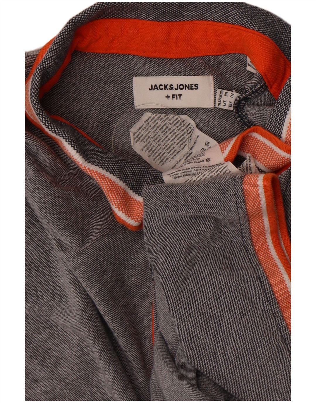 Polo da uomo Jack & Jones 3XL in cotone a righe grigie