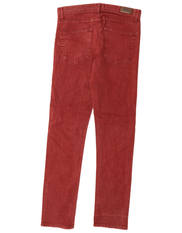 Jeans slim da uomo Zara EU 38 Small W30 L30 Cotone rosso