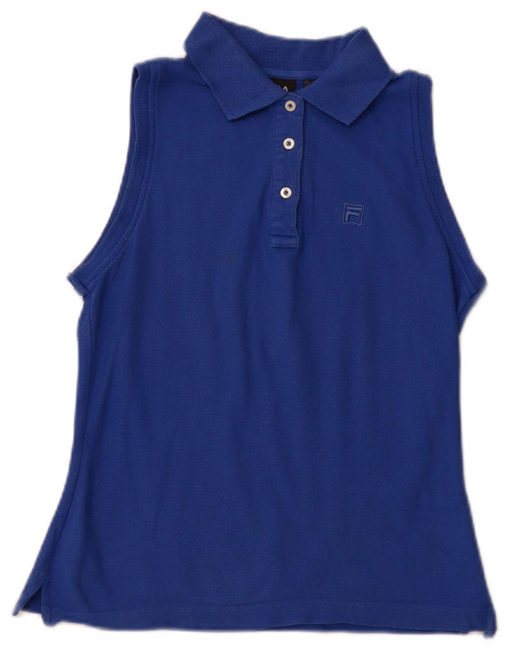 Polo senza maniche da donna FILA UK 10 piccola in cotone blu