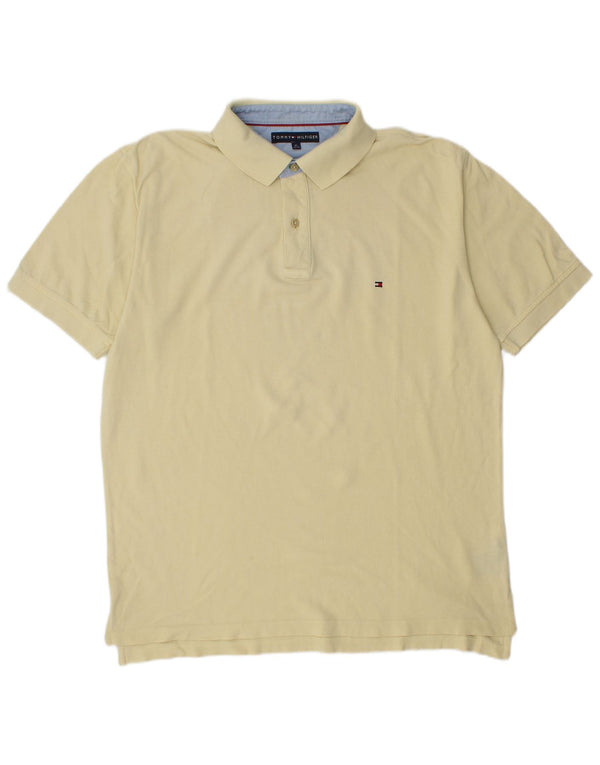 Polo da uomo Tommy Hilfiger XL in cotone giallo