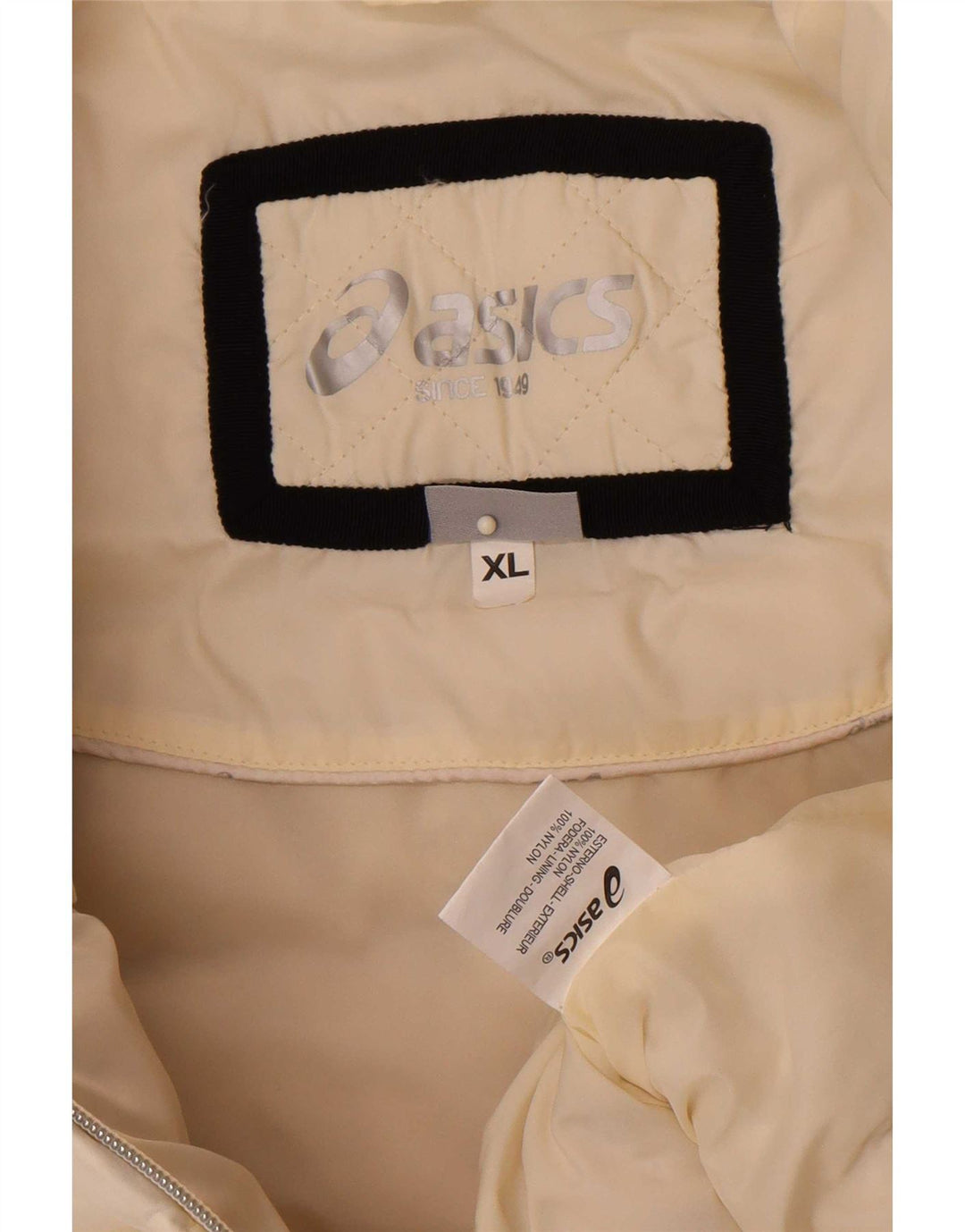 Gilet imbottito da donna Asics UK 18 XL in nylon bianco sporco