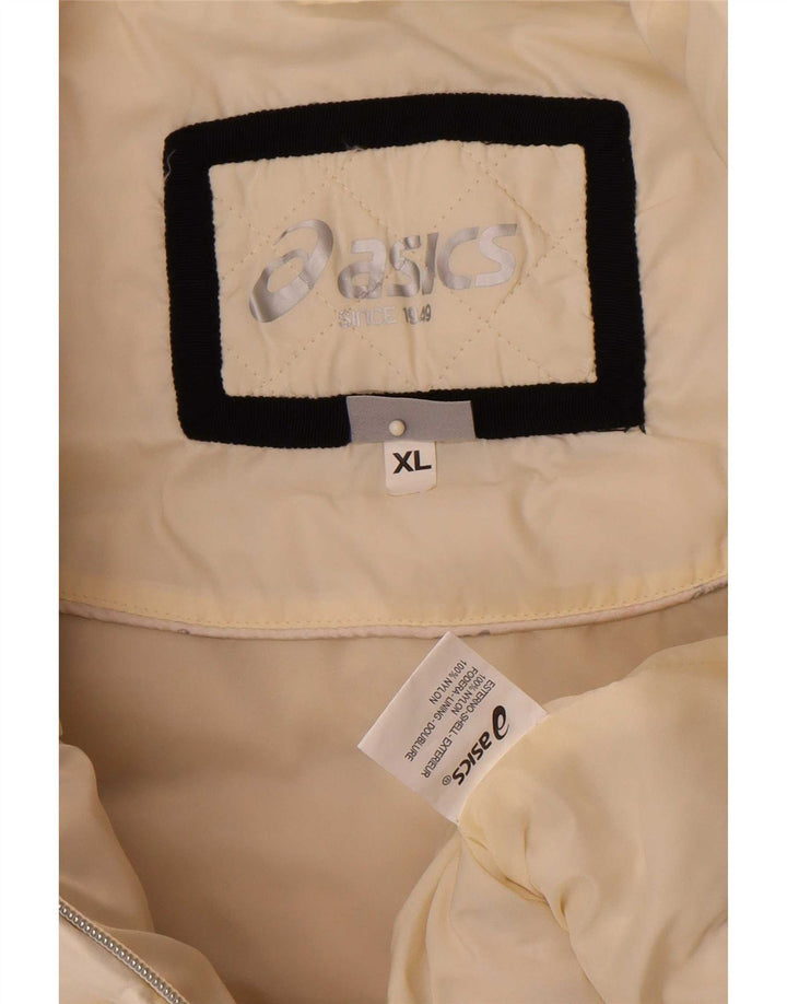 Gilet imbottito da donna Asics UK 18 XL in nylon bianco sporco