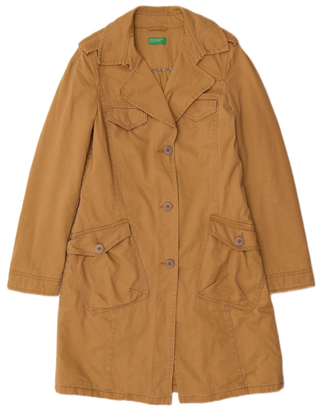 Trench da donna Benetton UK 8 piccolo in cotone beige