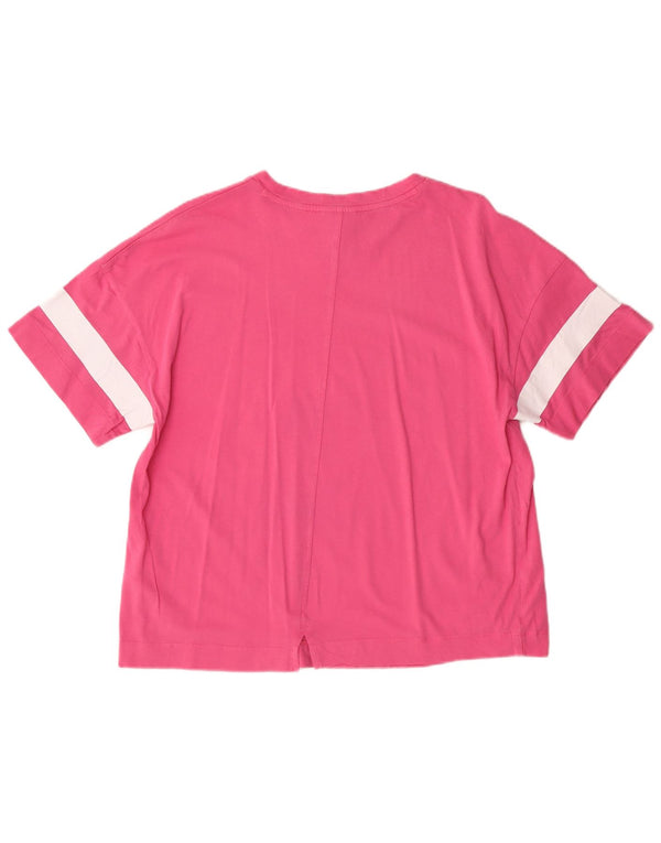 DIADORA T-shirt da donna Top UK 14 cotone a righe rosa medio