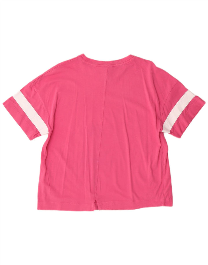 DIADORA T-shirt da donna Top UK 14 cotone a righe rosa medio
