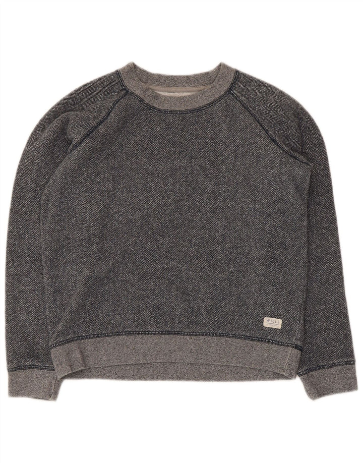 Felpa corta da donna Jack Wills UK 10 piccola spina di pesce grigia