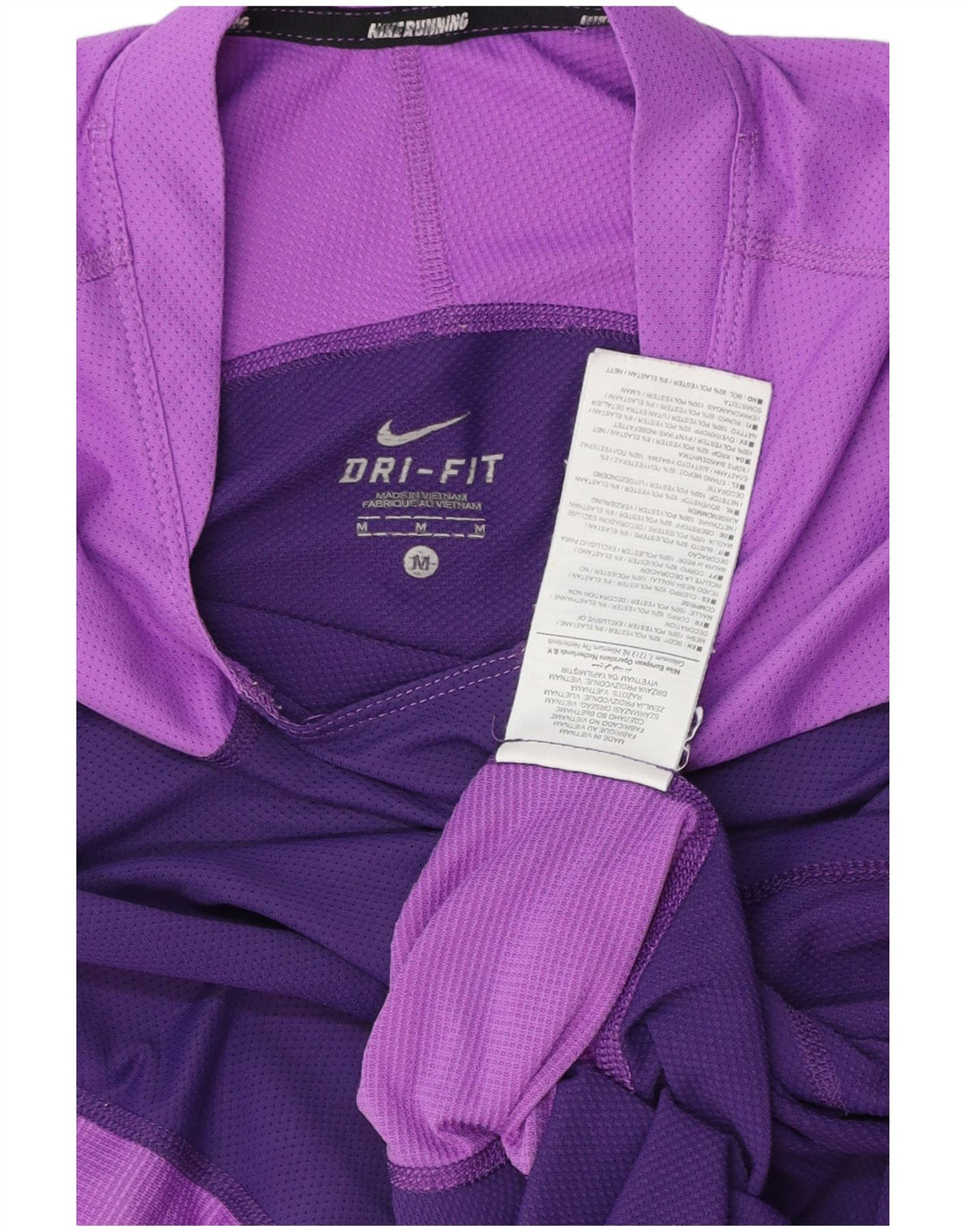 T-shirt Nike Dri Fit da donna, UK 12, poliestere color block viola medio