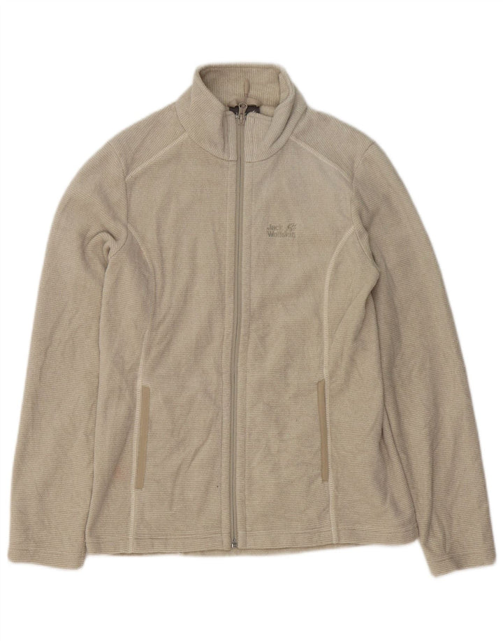 Giacca in pile da donna Jack Wolfskin UK 8/10 Small Beige Poliestere