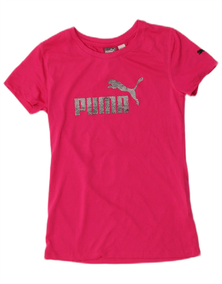 Maglietta grafica PUMA per ragazze, 12-13 anni, grande, rosa, in poliestere