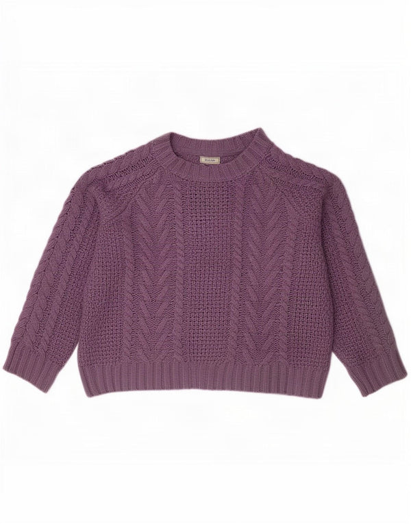 Maglione maglione girocollo da donna Fat Face UK 14 Grande poliestere viola