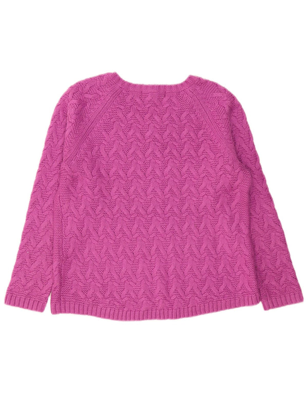 Maglione maglione con scollo a barca da donna Marks & Spencer UK 12 Acrilico viola medio