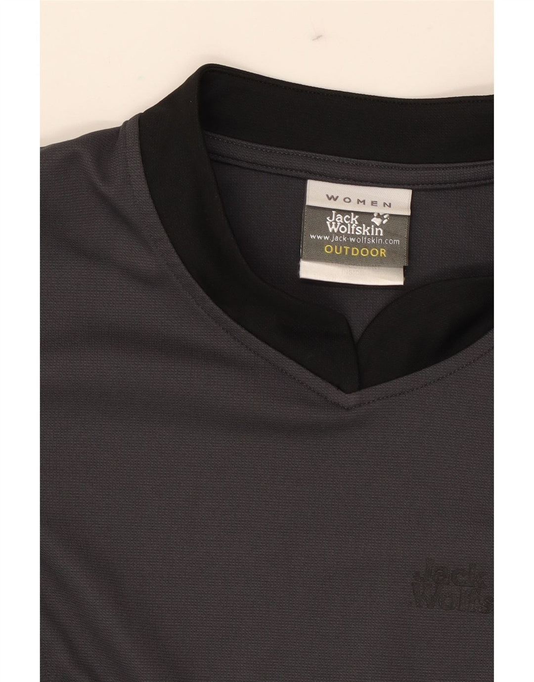 JACK WOLFSKIN Womens Top Long Sleeve UK 10 Small Grey Colourblock Vintage Jack Wolfskin and Second-Hand Jack Wolfskin from Messina Hembry 