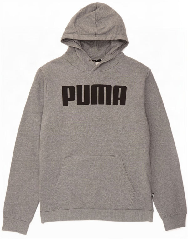 Felpa con cappuccio grafica da uomo Puma in cotone grigio medio