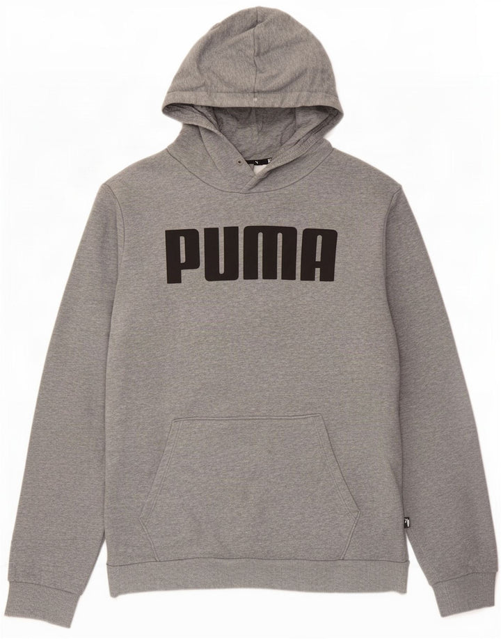 Felpa con cappuccio grafica da uomo Puma in cotone grigio medio