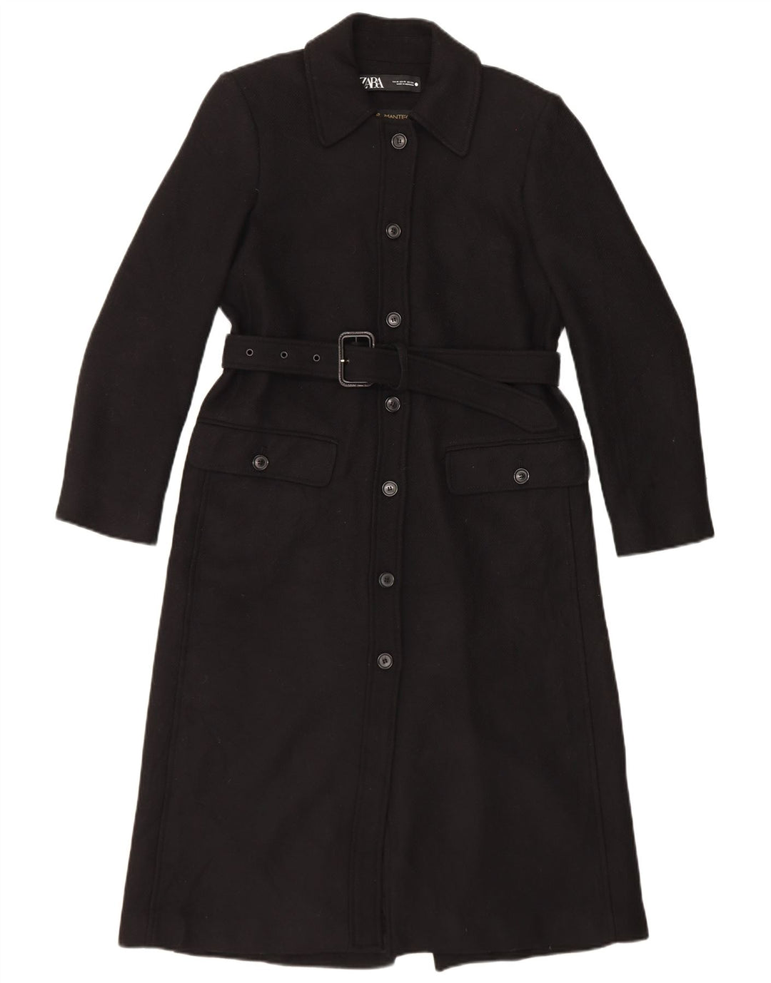 Cappotto Zara da donna UK 14 medio in lana nera