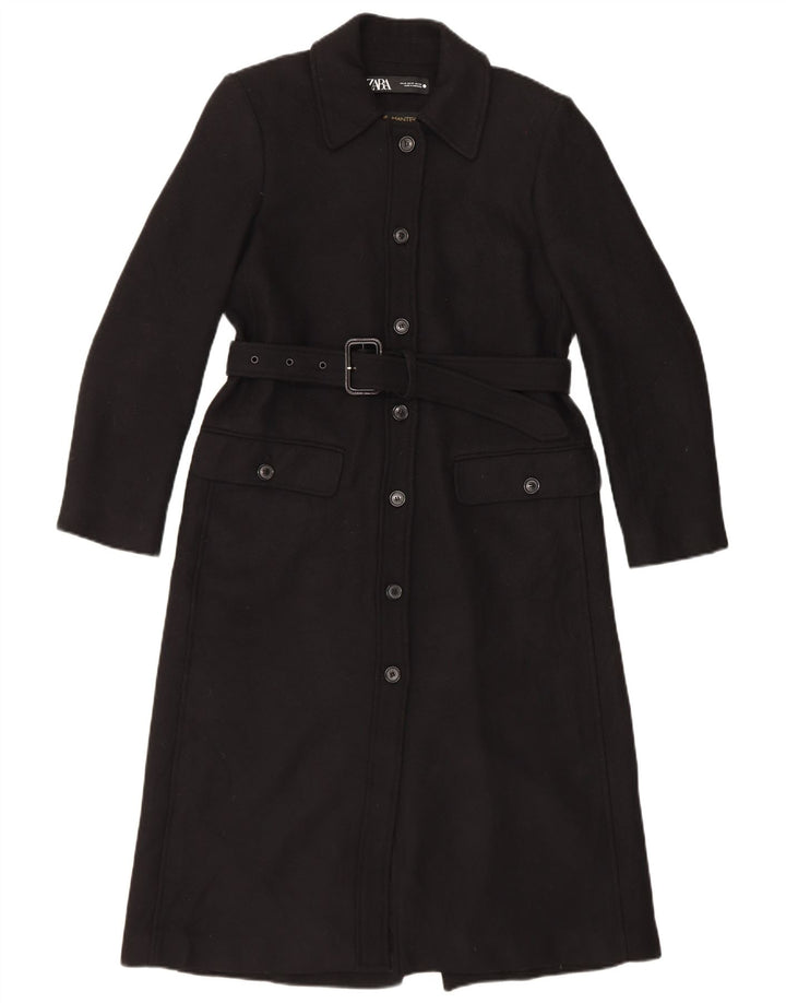 Cappotto Zara da donna UK 14 medio in lana nera