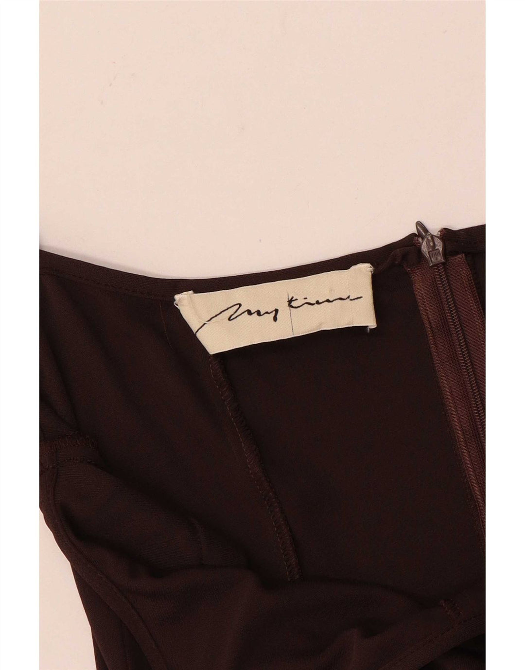 Tuta senza maniche vintage da donna UK 12 Marrone medio