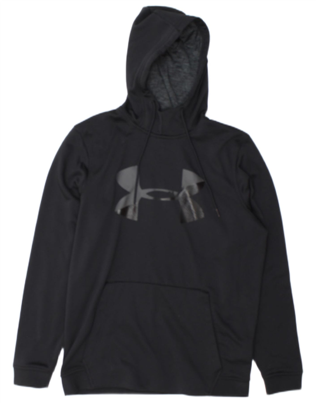 Felpa con cappuccio grafica Under Armour da uomo Cold Gear, poliestere medio nero