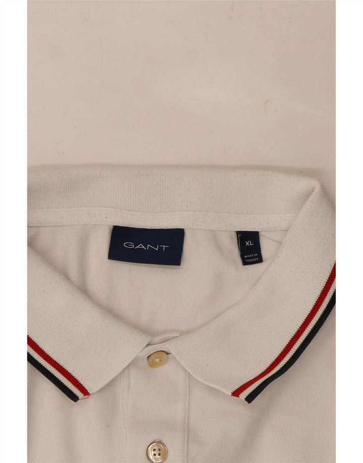 GANT Mens Polo Shirt XL White Cotton Vintage Gant and Second-Hand Gant from Messina Hembry 