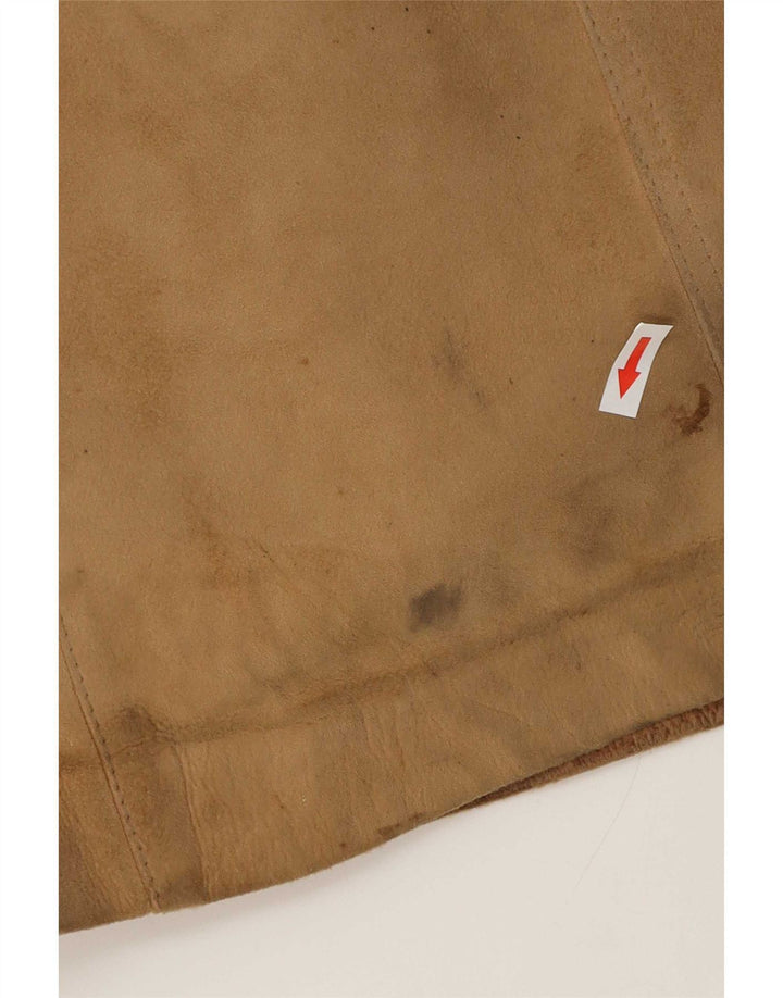 Cappotto in shearling vintage da donna UK 14 in pelle beige medio