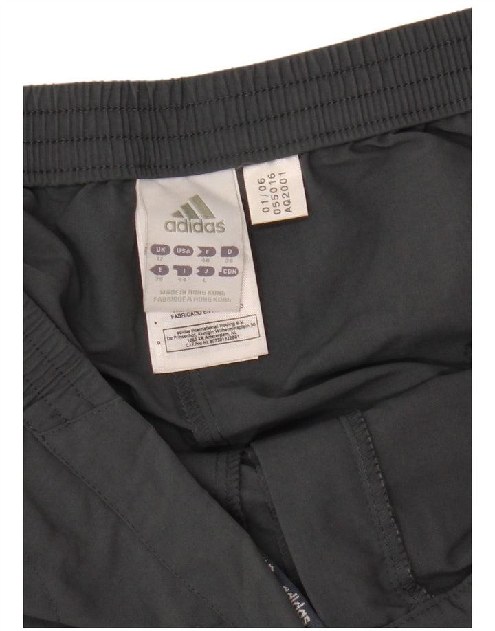 Pantaloni da tuta con grafica Adidas da donna UK 12 Nylon grigio medio