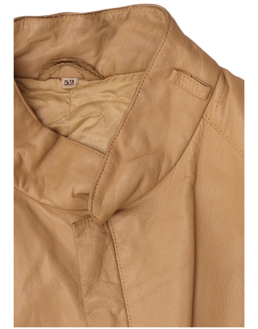 Giacca in pelle vintage da uomo IT 52 XL Beige