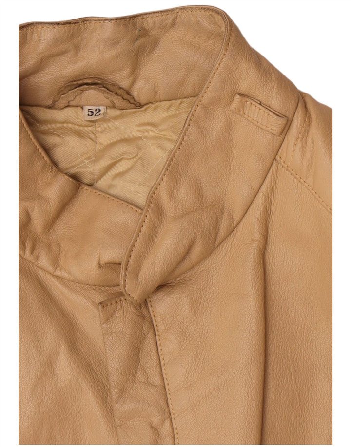 Giacca in pelle vintage da uomo IT 52 XL Beige