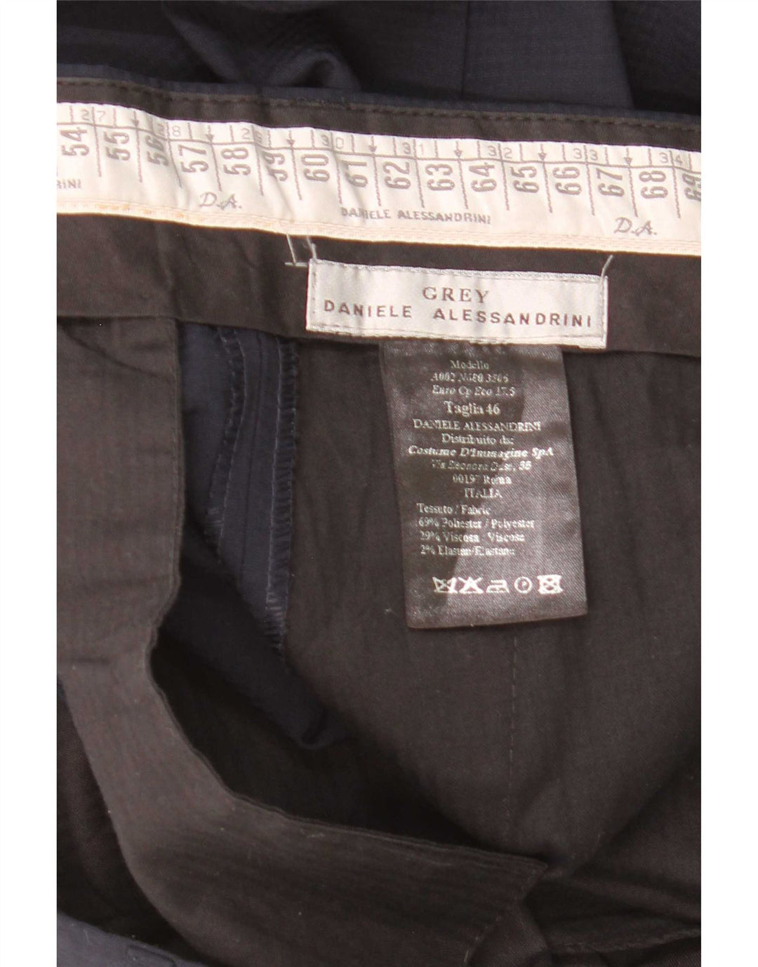 Abito 2 pezzi da uomo Daniele Alessandrini IT 46 Small W31 L33 Blu Navy