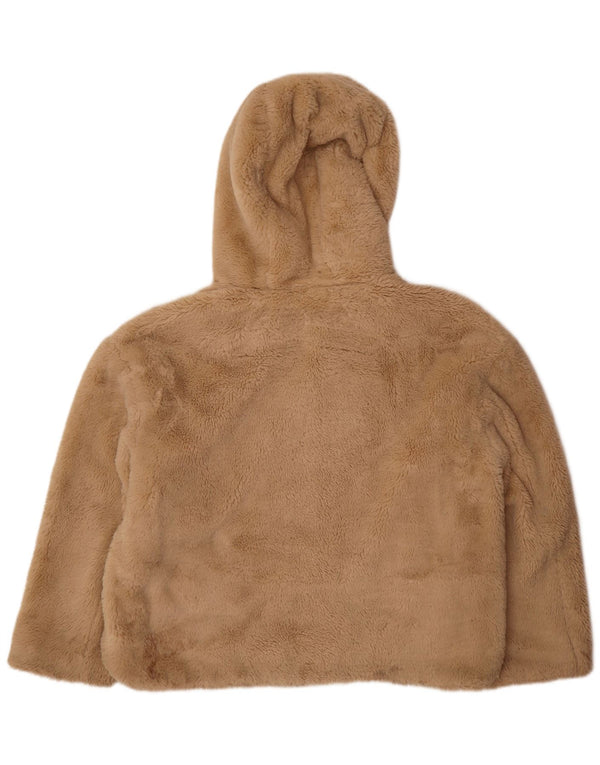 Giubbotto bomber con cappuccio con orsetto da donna Zara UK 14 Poliestere beige medio