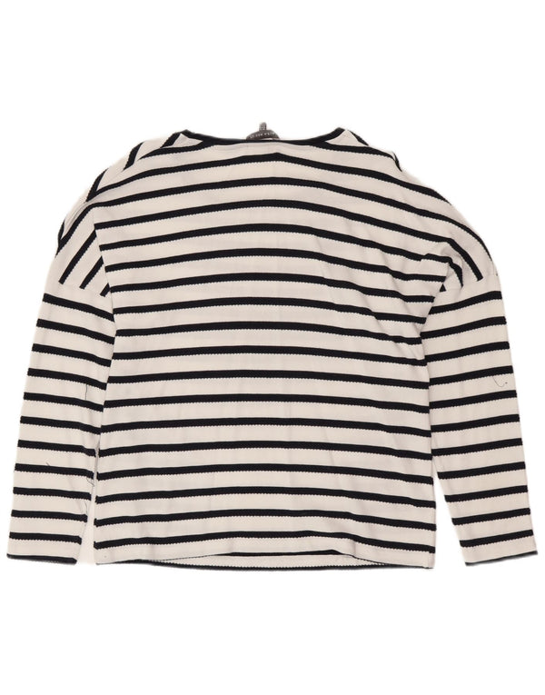 LAURA ASHLEY Camicetta da donna Top UK 16 Cotone a righe bianche grandi