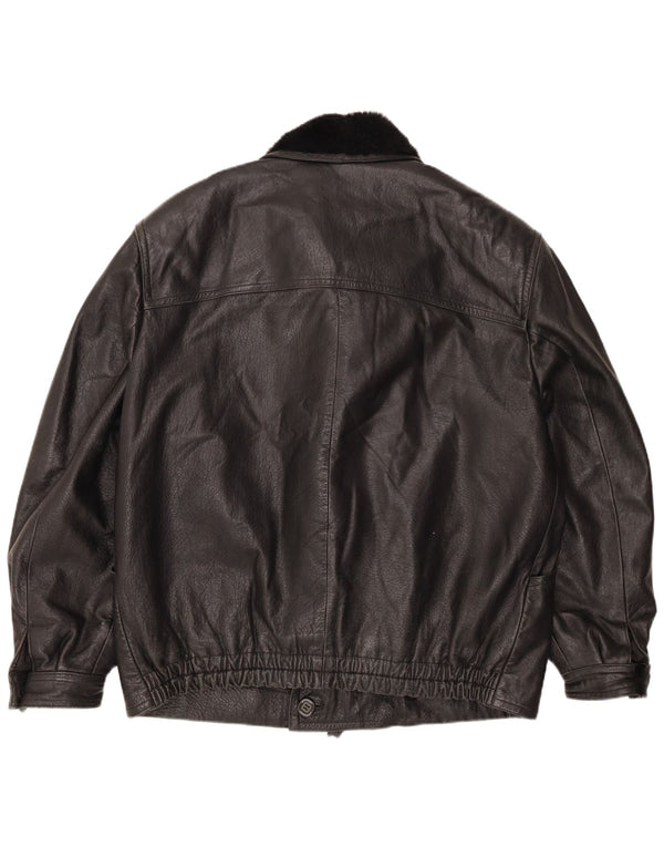 Giacca in pelle da uomo Fibok IT 54 2XL Pelle nera