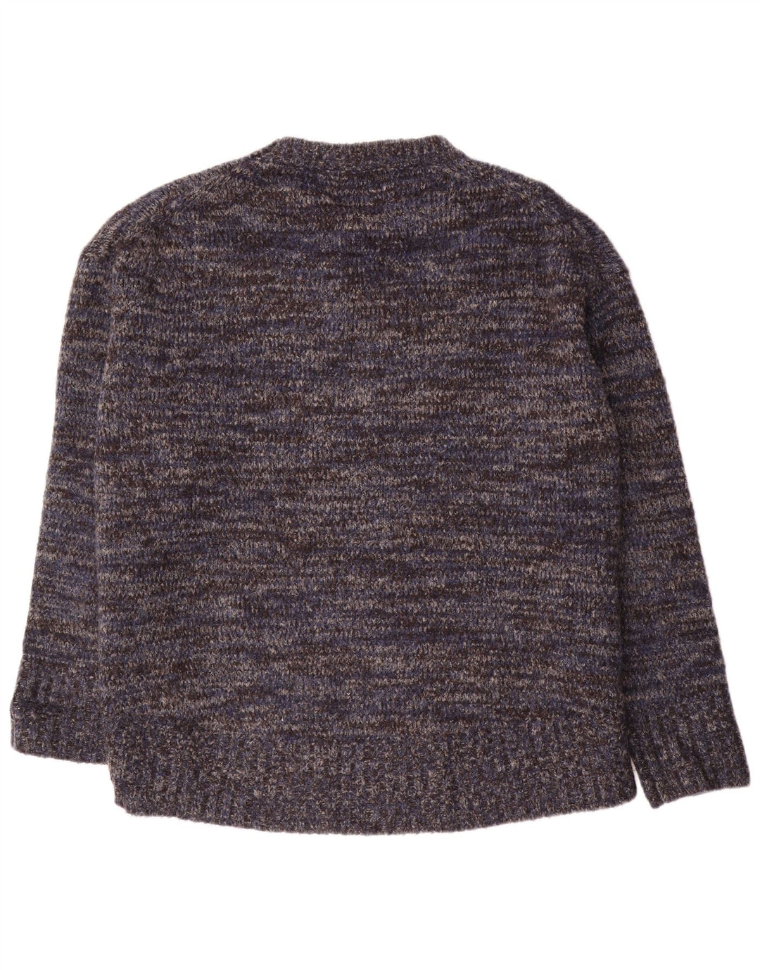 Maglione maglione girocollo da donna Zara UK 14 blu navy medio screziato