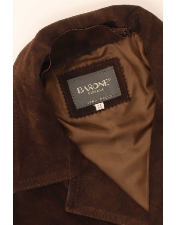 Giacca in pelle scamosciata da uomo Barone UK 38 in pelle marrone medio