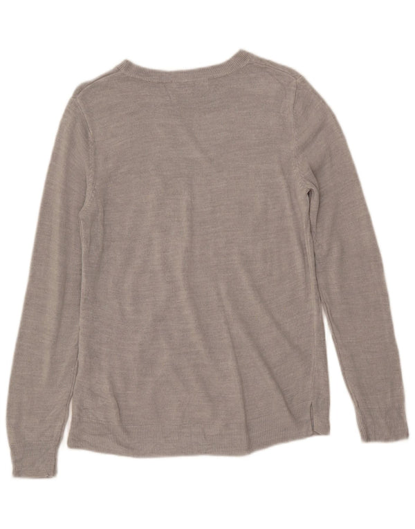 Maglione maglione con scollo a barca da donna Marks & Spencer UK 12 Acrilico grigio medio