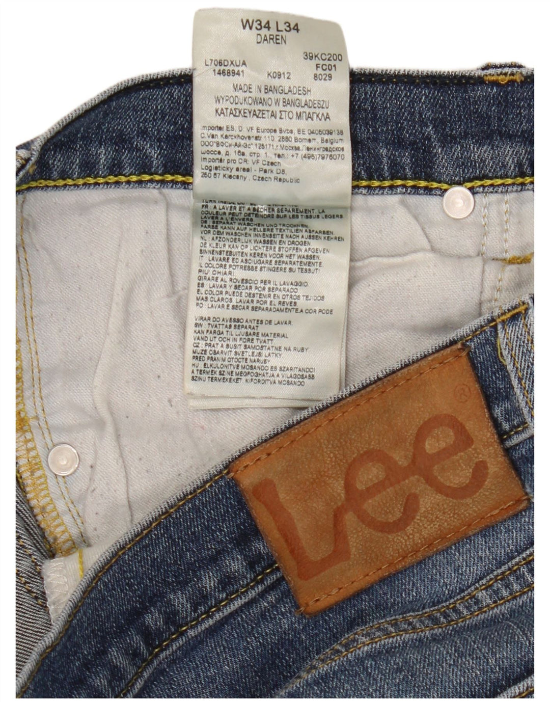 Jeans dritti Lee Daren da donna W34 L30 cotone blu