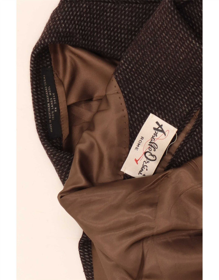 Giacca blazer da uomo a 2 bottoni Anralfo Orsini UK 40 grande marrone screziato