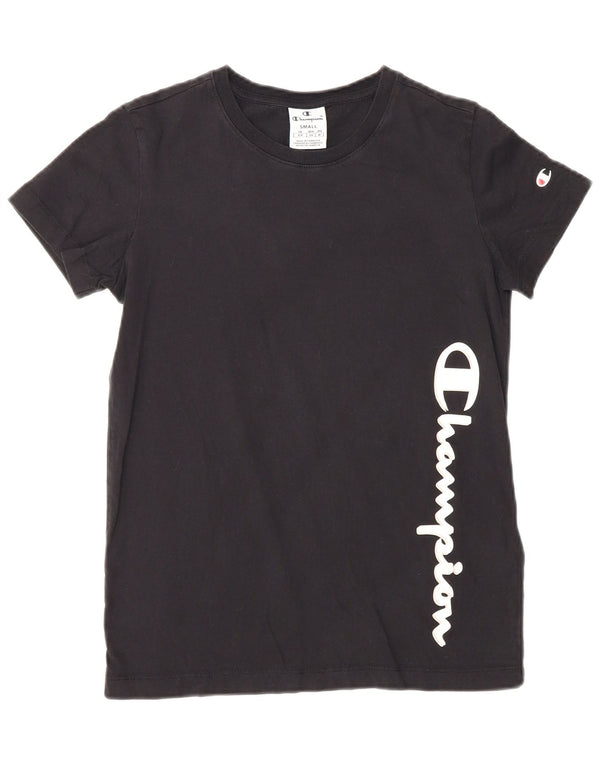 T-shirt grafica da donna Champion Top UK 10 piccola nera