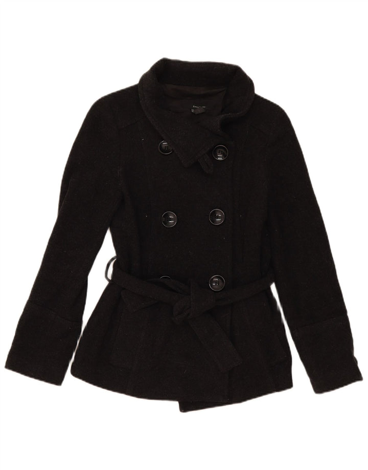 Zara Cappotto da marinaio da donna UK 10 piccolo grigio lana