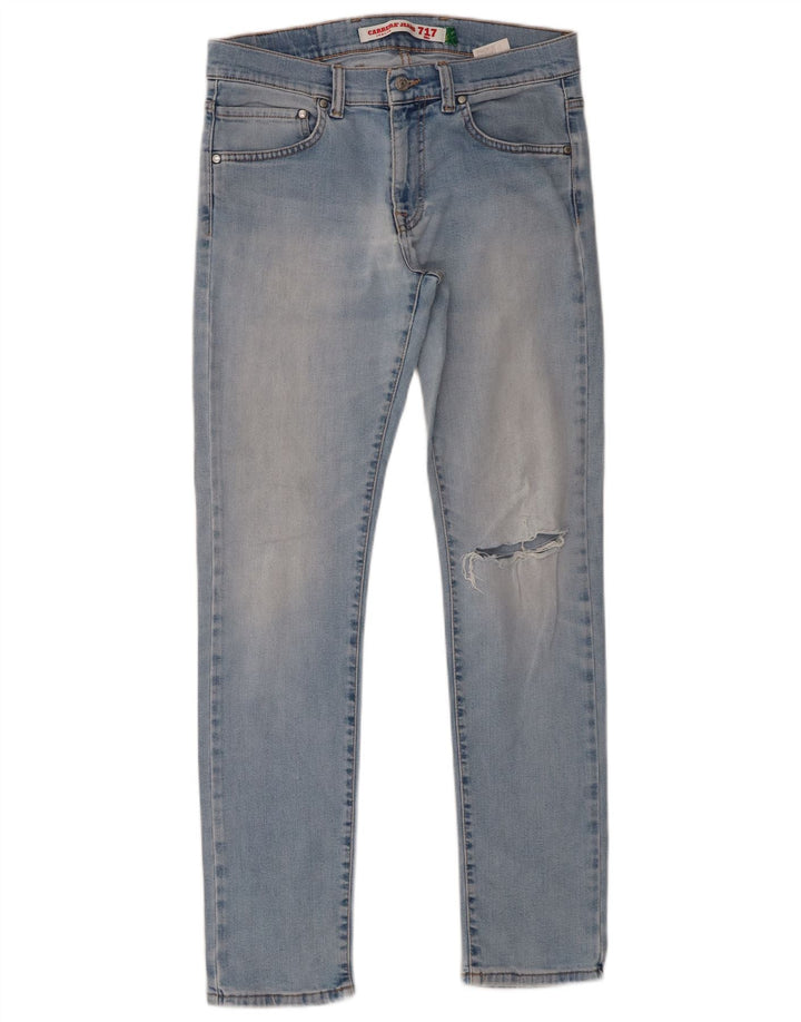 Jeans Carrera Donna 717 Slim Distressed W33 L31 Cotone Blu