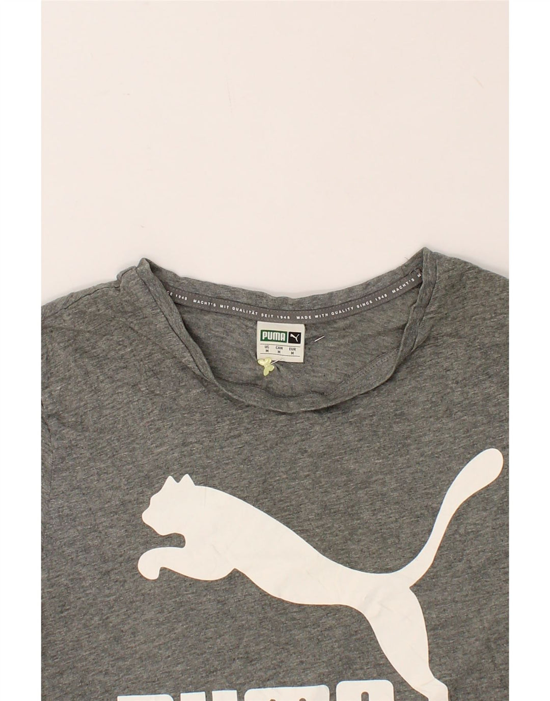 PUMA Womens Graphic T-Shirt Top UK 14 Medium Grey Cotton Vintage Puma and Second-Hand Puma from Messina Hembry 