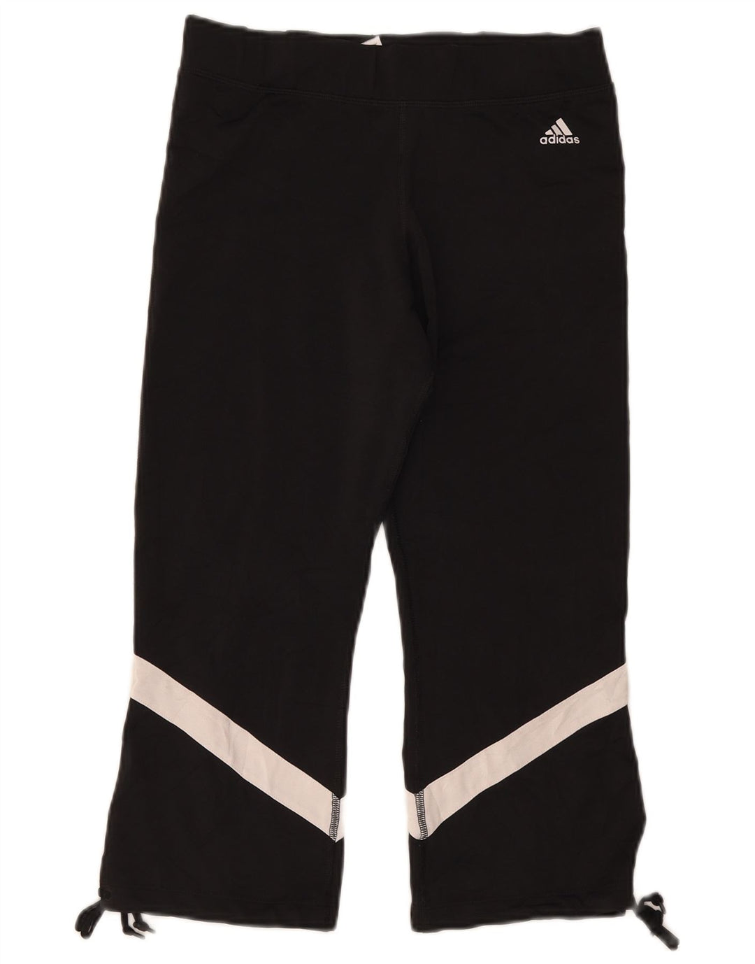 Leggings Capri da donna Adidas UK 14 Large Nero Colourblock Poliestere