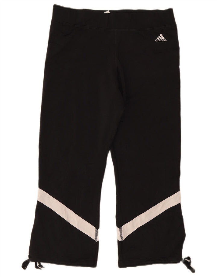 Leggings Capri da donna Adidas UK 14 Large Nero Colourblock Poliestere