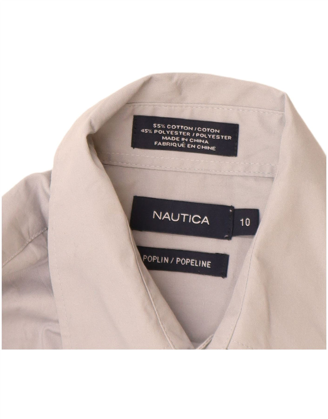 Camicia Nautica per ragazzi in popeline 9-10 anni in cotone grigio