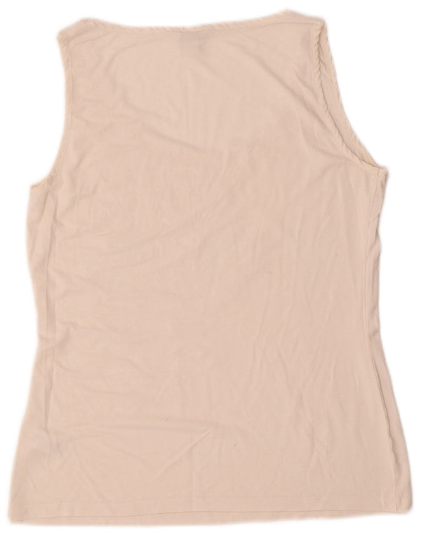 MONSOON Womens Vest Top UK 12 Medium  White Viscose