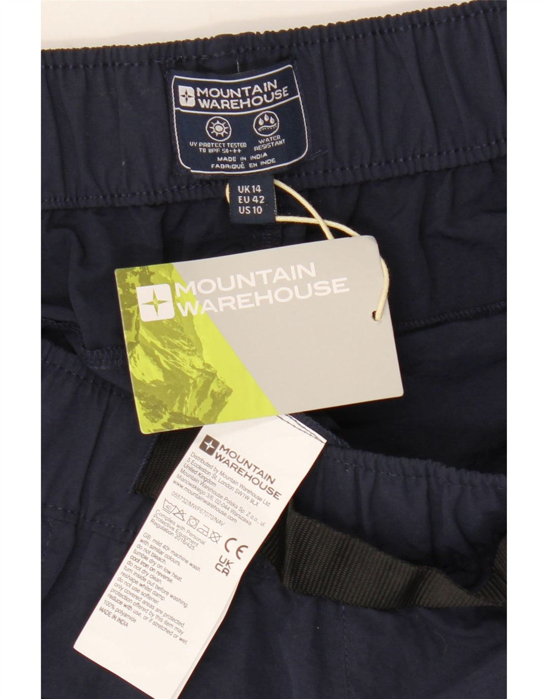 Pantaloncini sportivi da donna Mountain Warehouse UK 14 Large Blu Navy in poliammide